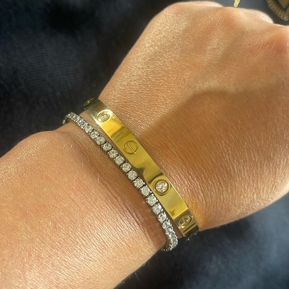 🩷🩷🩷Sterling Silver Tennis Bracelet, 7.5” long🩷🩷🩷 - Picture 3 of 6